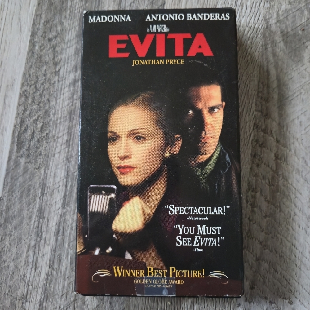 Madonna Evita VHS 1996 Musical Drama Antonio Banderas Opera-core 90s Vintage